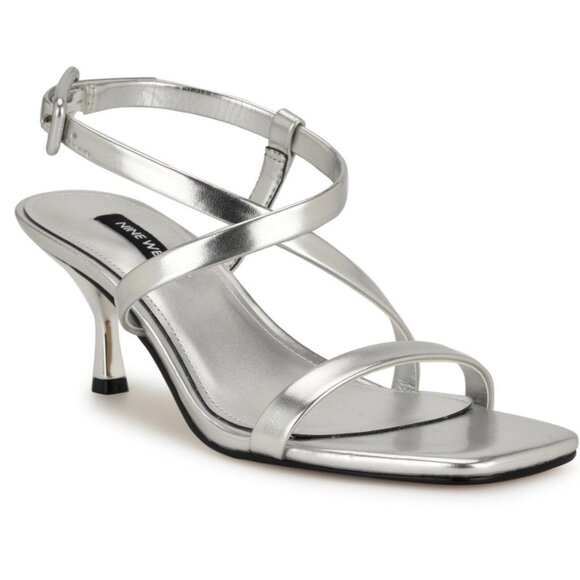 Nine West Women's Hanni Strappy Square Toe Kitten Heel Sandals - Picture 1 of 3